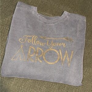 Comfort Colors Gray Sweater with Gold Print